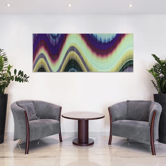 Empire Art Direct 24" x 63" Rumba Abstract 3 Frameless Free Floating Printed Tempered Glass Wall Art